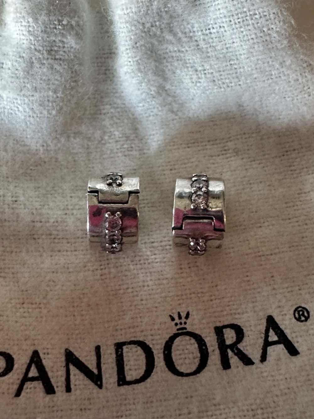 Pandora Shining Path sterling silver clip charms x2 - Picture 2 of 6